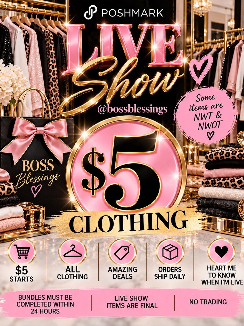 Live Show $5 Pink Clothing Sale